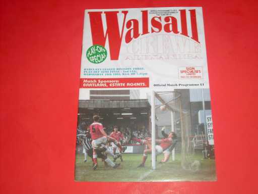 PLAY OFF SEMI FINALS » 1992/93 WALSALL V CREWE PLAY OFF S/F