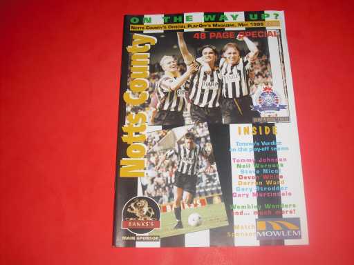 PLAY OFF SEMI FINALS » 1995/96 NOTTS COUNTY V CREWE PLAY OFF S/F