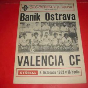 1982/83 BANIK OSTRAVA V VALENCIA UEFA CUP