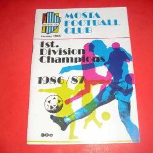 1986/87 MOSTA FOOTBALL CLUB 1ST DIVISION CHAMPIONS OFFICIAL BROCHURE