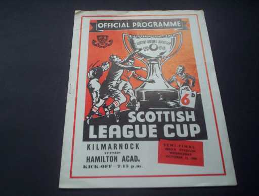 SCOTTISH LEAGUE CUP FINALS » 1960 KILMARNOCK V HAMILTON SCOTTISH LEAGUE CUP SEMI FINAL