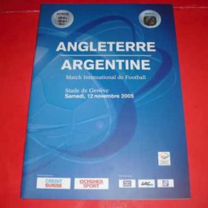 2005 ARGENTINA V ENGLAND + 4 PAGE INSERT