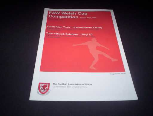 WELSH CUP » 2004/05 TOTAL NETWORK V RHYL WELSH CUP SEMI FINAL