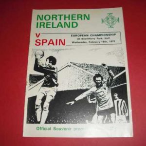 1972 NORTHERN IRELAND V SPAIN
