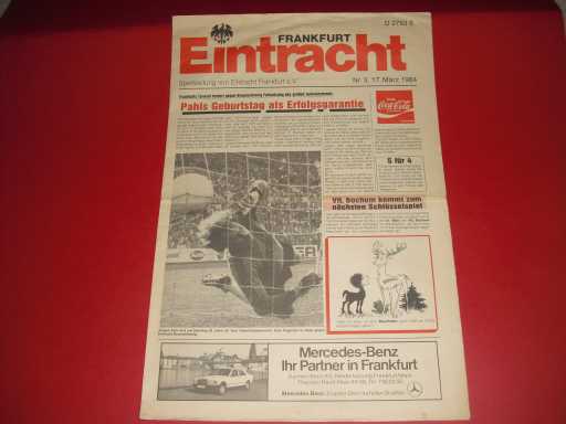 FOREIGN CLUBS » 1983/84 EINTRACHT FRANKFURT V EINTRACHT BRAUNSCHWEIG