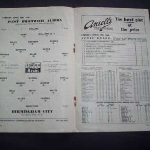 1959/60 WBA V BIRMINGHAM