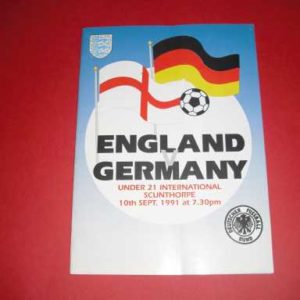 1991 ENGLAND V GERMANY U21 @ SCUNTHORPE