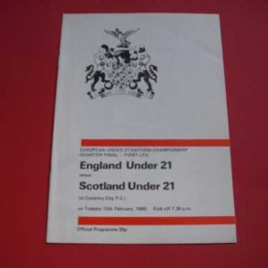 1980 ENGLAND V SCOTLAND U21 Q/F @ COVENTRY