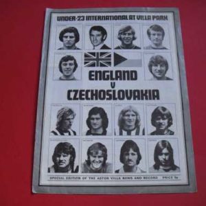 1973 ENGLAND V CZECHOSLOVAKIA U23 @ ASTON VILLA