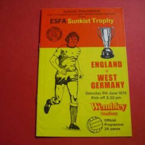 1979 ENGLAND V WEST GERMANY SCHOOLS