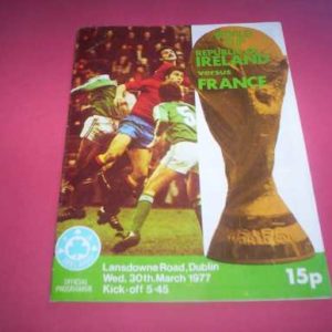 1977 REPUBLIC OF IRELAND V FRANCE WORLD CUP