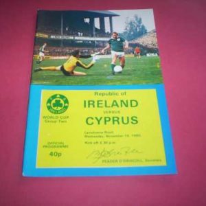 1980 REPUBLIC OF IRELAND V CYPRUS WORLD CUP