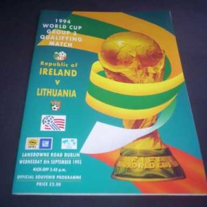 1993 REPUBLIC OF IRELAND V LITHUANIA WORLD CUP
