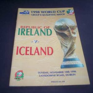 1996 REPUBLIC OF IRELAND V ICELAND (WORLD CUP)