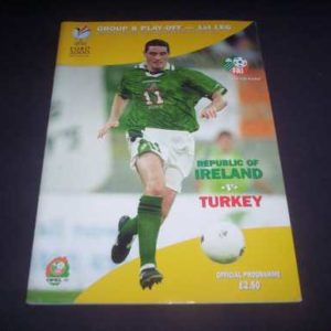 1999 REPUBLIC OF IRELAND V TURKEY EURO PLAY OFF