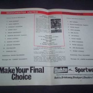 1976 MAN UTD V SOUTHAMPTON FA CUP FINAL