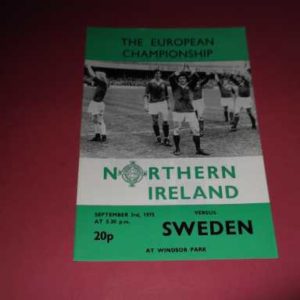 1975 NORTHERN IRELAND V SWEDEN