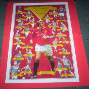 MAN UTD OLD TRAFFORD HEROES AND LEGENDS POSTER