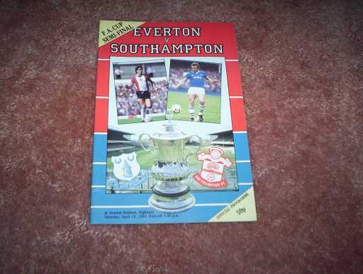 FA CUP SEMI FINALS » 1983/84 EVERTON V SOUTHAMPTON FA CUP S/F
