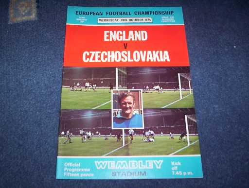 ENGLAND HOMES » 1974 ENGLAND V CZECHOSLOVAKIA