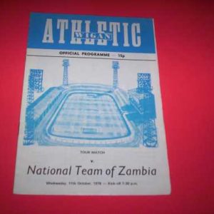 1978/79 WIGAN V ZAMBIA FRIENDLY