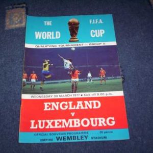 1977 ENGLAND V LUXEMBOURG