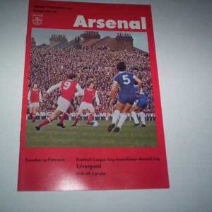 1977/78 ARSENAL V LIVERPOOL LEAGUE CUP S/F