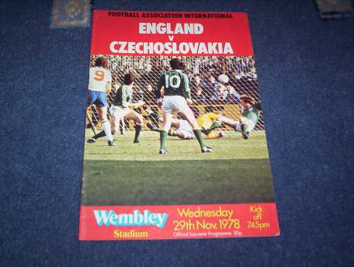 ENGLAND HOMES » 1978 ENGLAND V CZECHOSLOVAKIA
