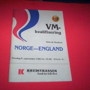 1981 NORWAY V ENGLAND
