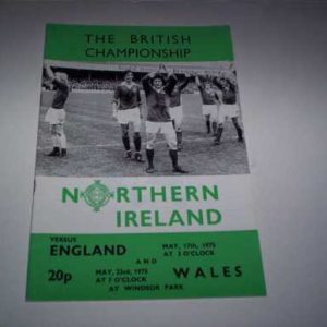 1975 NORTHERN IRELAND V ENGLAND/WALES
