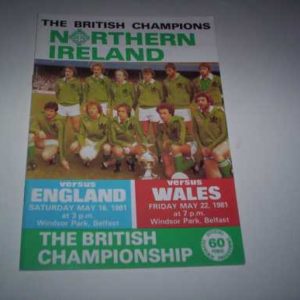 1981 NORTHERN IRELAND V ENGLAND / WALES