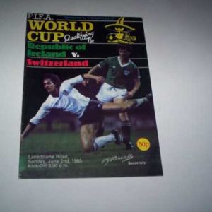 1985 REPUBLIC OF IRELAND V SWITZERLAND WORLD CUP