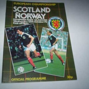 1978 SCOTLAND V NORWAY EUROPEAN CHAMPIONSHIP