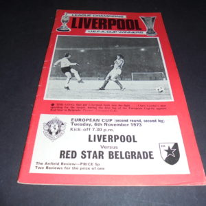 1973/74 LIVERPOOL V RED STAR BELGRADE EUROPEAN CUP