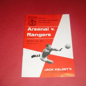 1962/63 ARSENAL V RANGERS JACK KELSEY TESTIMONIAL