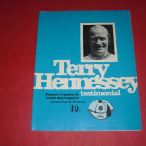 1973 DERBY V SPARTAK MOSCOW TERRY HENNESSEY TESTIMONIAL