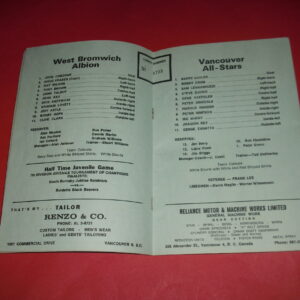1968/69 WBA V VANCOUVER ALL STARS (FRIENDLY)