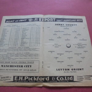1957/58 DERBY COUNTY v ORIENT